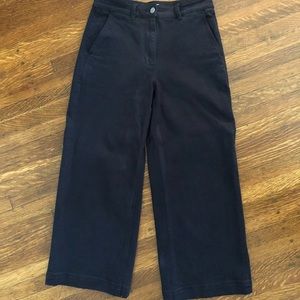 Everlane Navy Wide Leg Crop Pant size 6